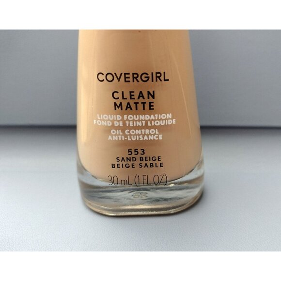Covergirl Clean Matte Liquid Foundation 553 Sand Beige Oil Control Makeup 30mL 1 - Picture 2 of 9